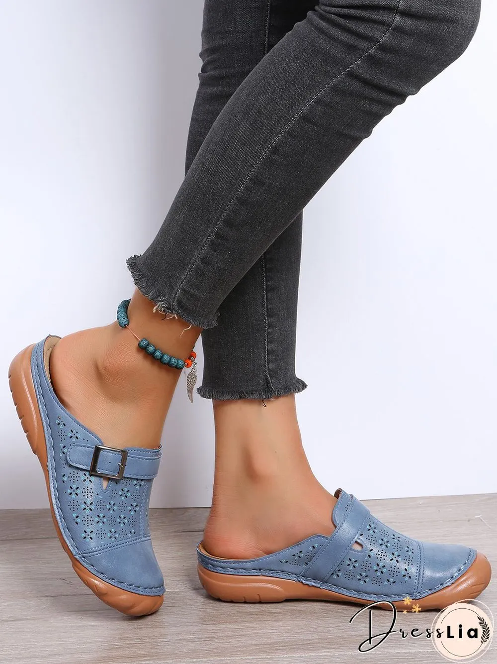 Floral Cutout Breathable Casual Comfort Mules