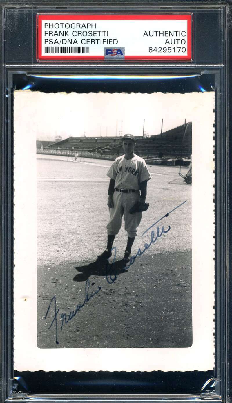 Frank Crosetti PSA DNA Coa Hand Signed 1950`s Original Photo Poster painting Yankees Autograph