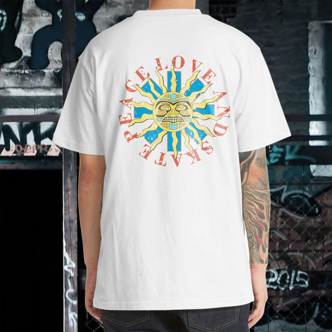 Men Sun Totem Print T-shirt