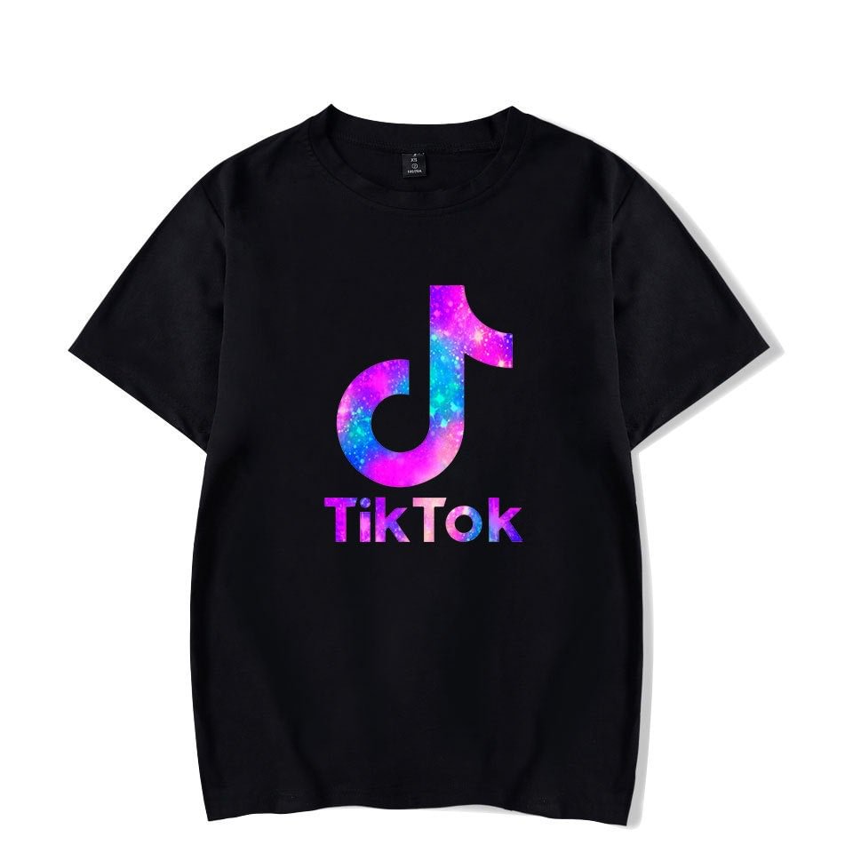 Cool Tik Tok T-Shirt Short Sleeve Dazzling Graffiti Floral Tops
