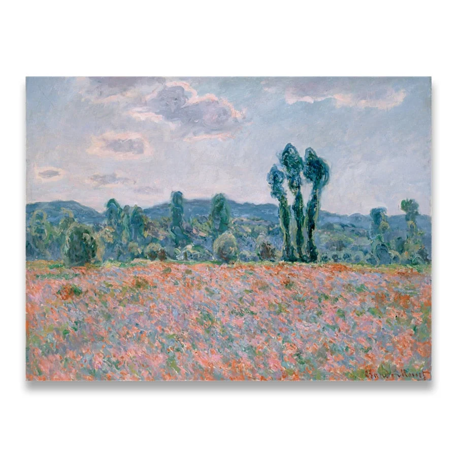 Claude Monet Poplars Poppy fields Landscape Impressionist Oil Painting on Canvas Posters and Prints Wall Picture for Living Room