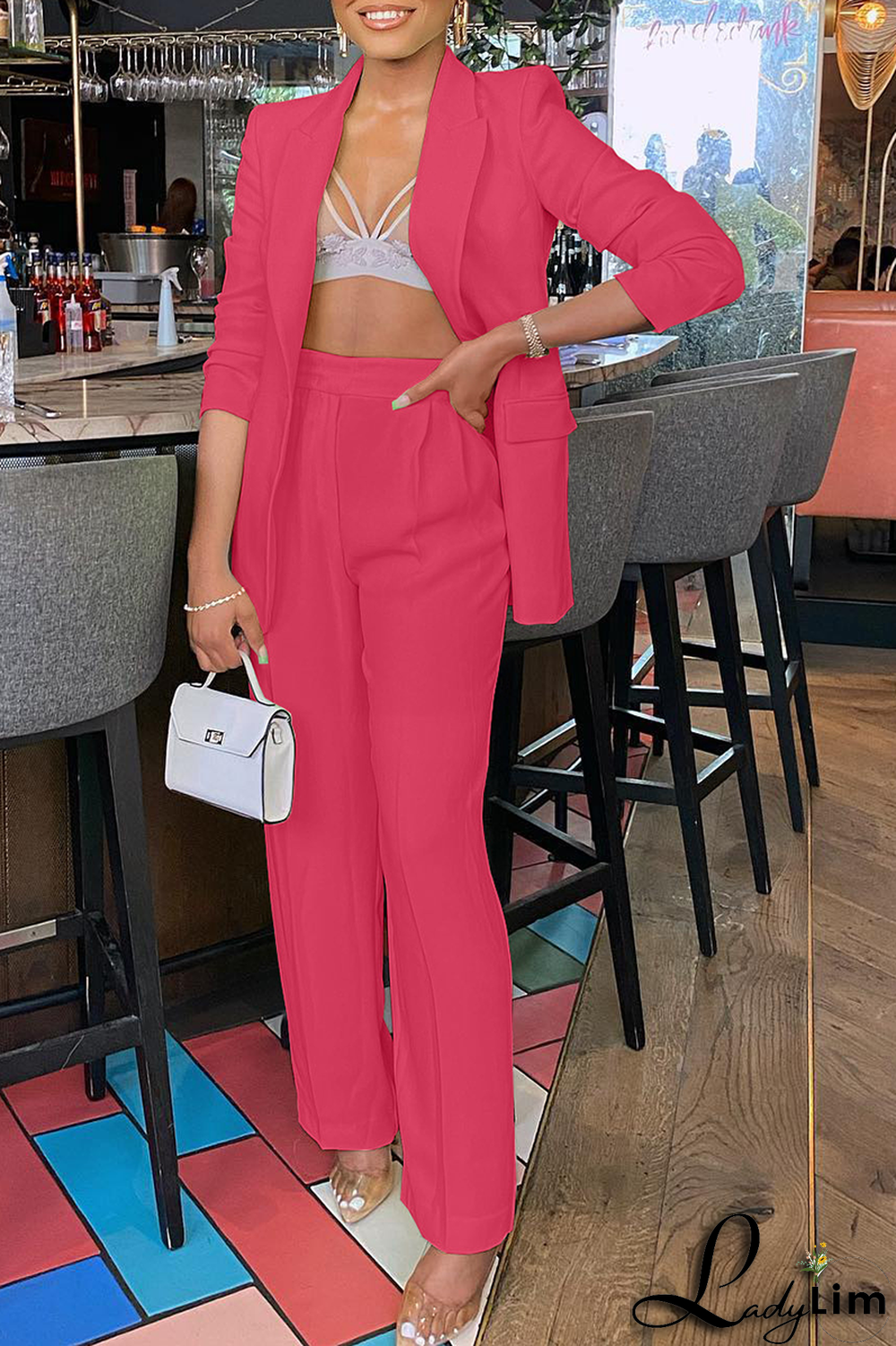 Black Fashion Solid Patchwork Turndown Collar Long Sleeve Two Pieces