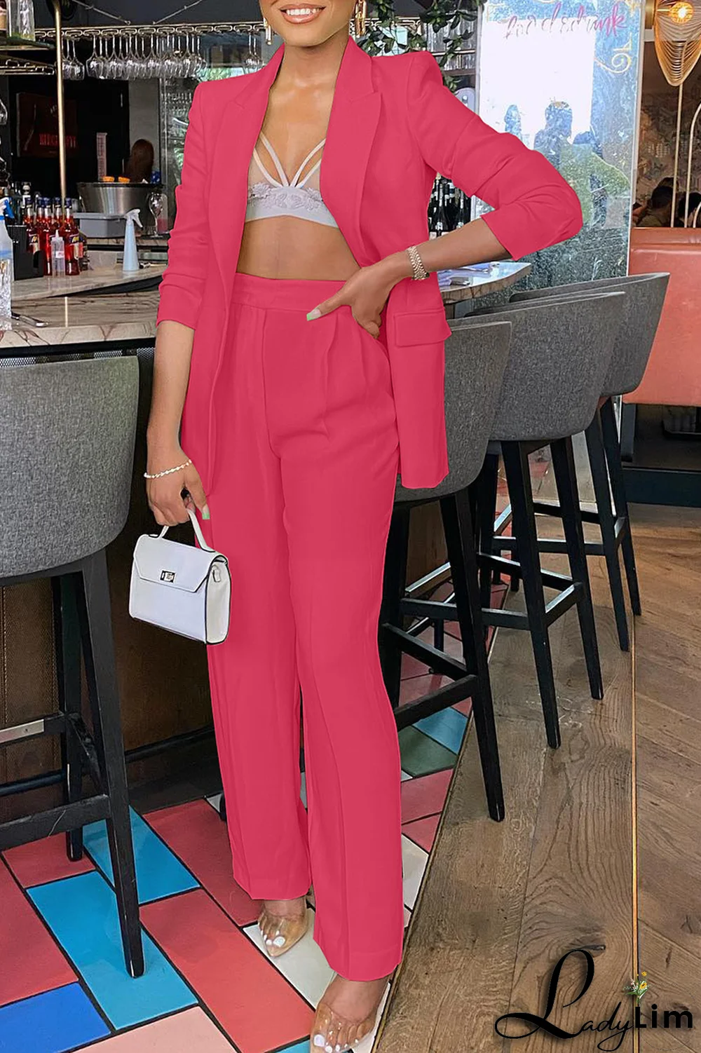 Black Fashion Solid Patchwork Turndown Collar Long Sleeve Two Pieces