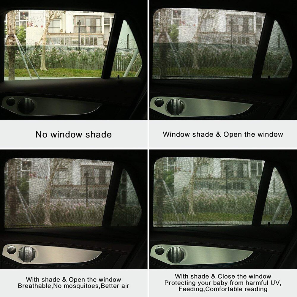 2 Pieces / Set of Car Automatic Window Net Sunshade Shade Net Mosquito Mosquito Anti-UV Mosquito Insect Repellent Window Cover