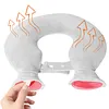 U Shape Hot Water Bag with Removable Flannel Cover Portable Neck Warmer Adjustable Snap Fastener Water Bag for Home/Office