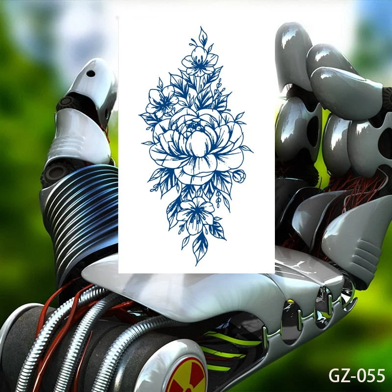 Temporary Waterproof Tattoos Stickers Creative Necklace Flowers Juice Ink Lasting Sexy Girls Arm Neck Waist Buttocks Fake Tatoo