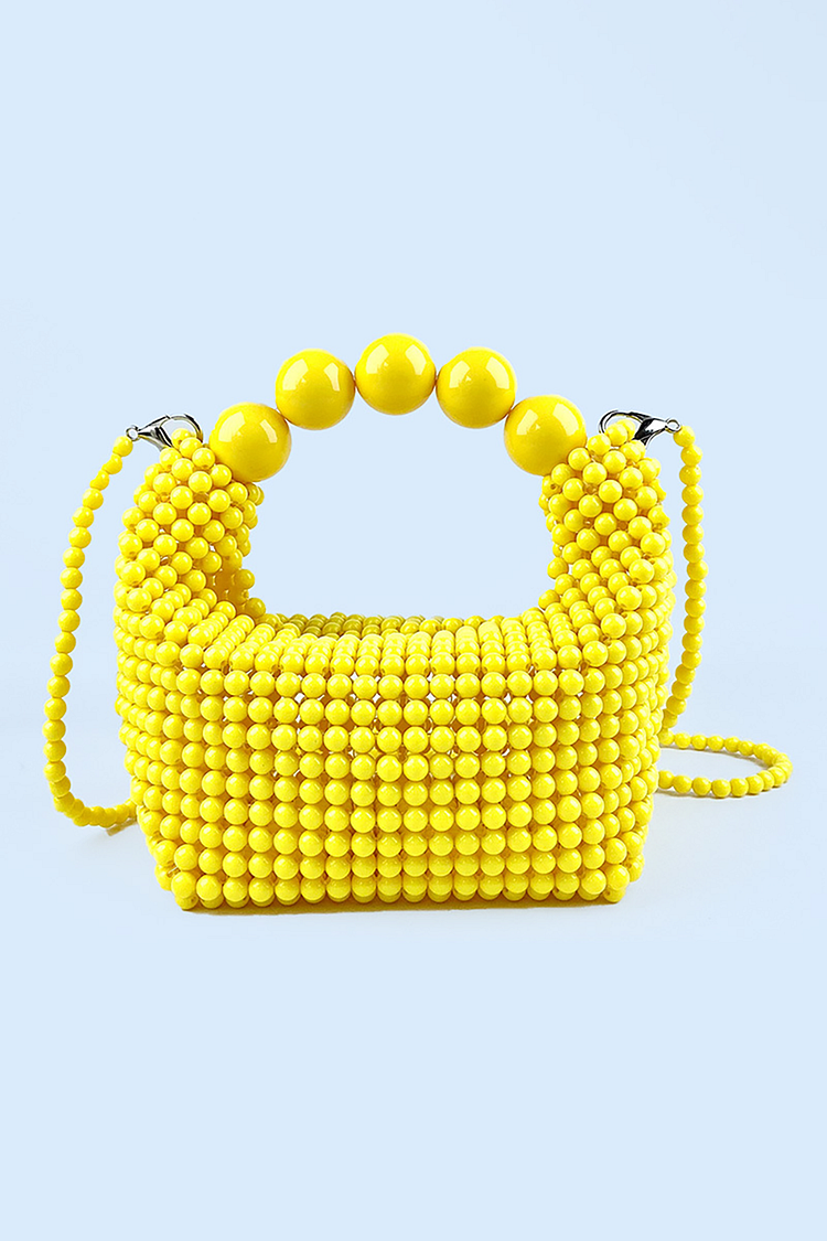 St. Patrick's Day Solid Color Beaded Handmade Handbag Crossbody Bag