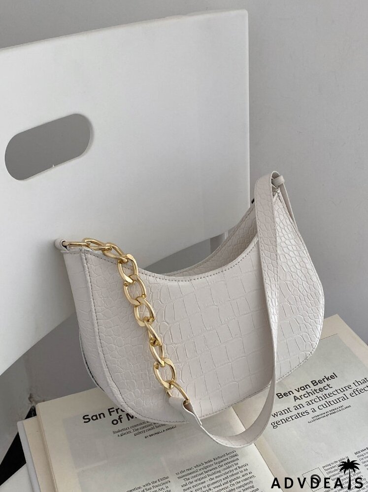 Croc Embossed Hobo Bag