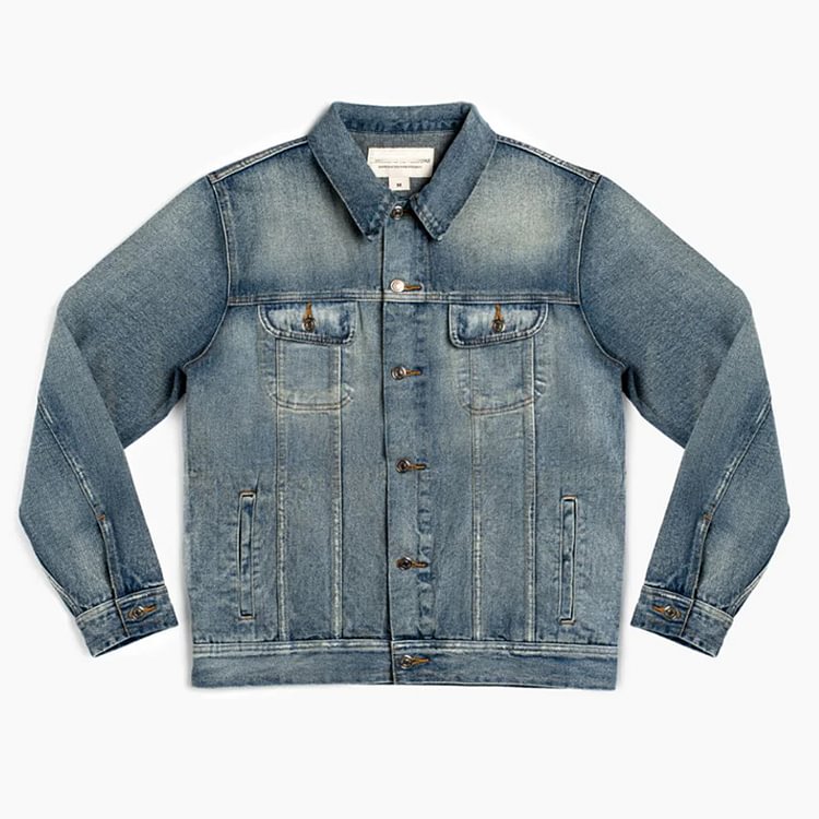 Washed Indigo 12.5oz Raw Denim Trucker Jacket