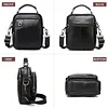 BAIGIO Leder Umh&auml;ngetasche Herren Schultertasche Vintage M&auml;nner Tasche Crossbody Bag Herrentasche zum Umh&auml;ngen Ledertasche f&uuml;r Business Arbeit Reise, Schwarz