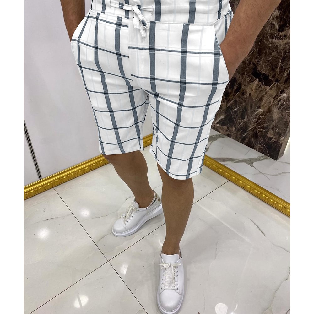 Men's Check Straight Shorts