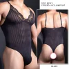 Men's Bodysuit Sexy Mesh Lace Breathable Ultra-Thin Smooth Elastic Bodysuit