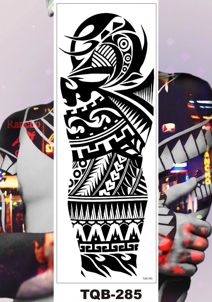 Full Flower Arm Temporary Tattoo Sticker Men Women Adult Girl Body Art Fake Tatoo Characters Love Confession Totem Lily Hotwife