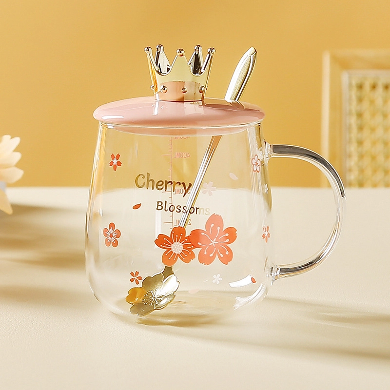 Cute Flower Glass Water Bottles 1 Set