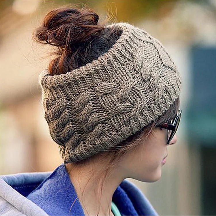 Casual Topless Twist Knitted Wool Hat