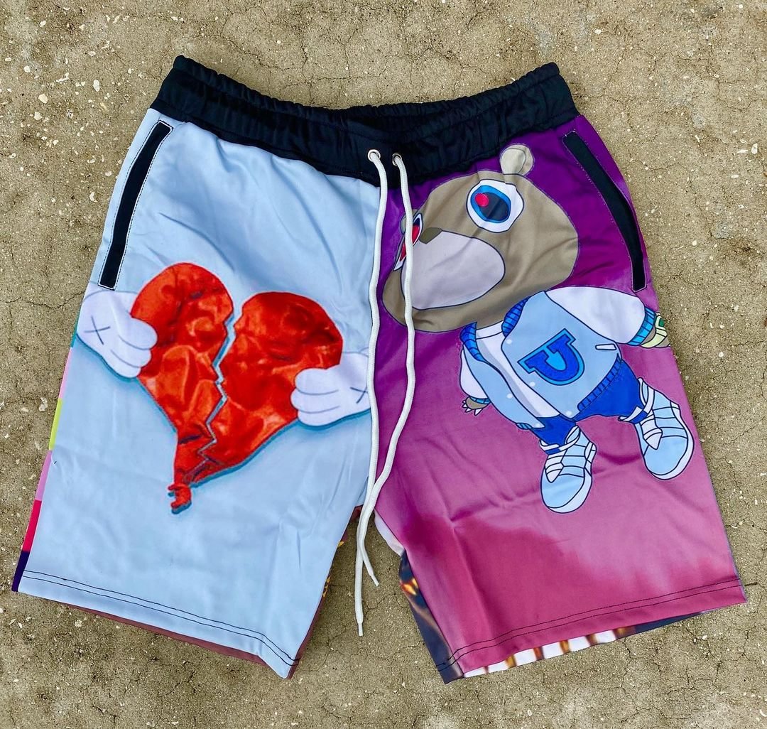  Casual personality printed sports shorts men