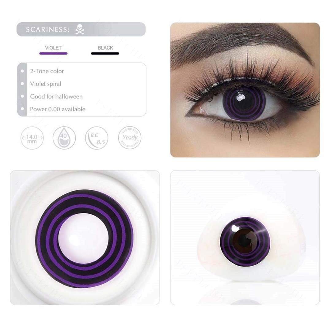 Purple Spiral Halloween Cosplay Contacts