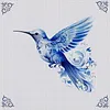 Blue And White Porcelain Hummingbird-11CT Stamped Cross Stitch 40*40cm tapestrymarket