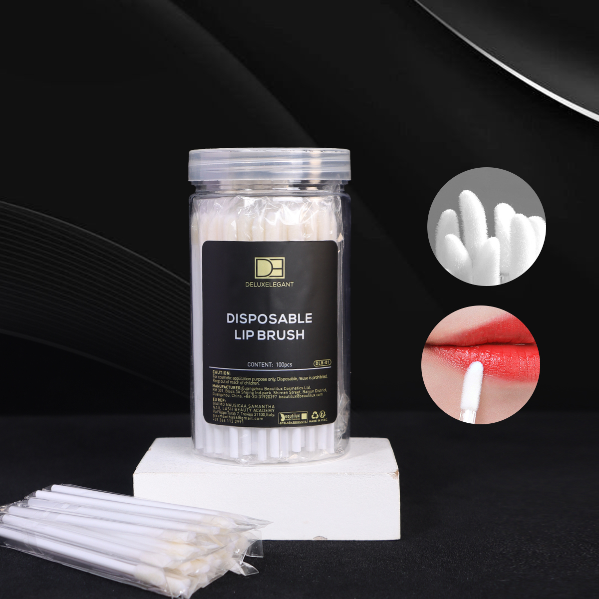DE® Disposible Lip Brush | Cotton Swab 100pcs