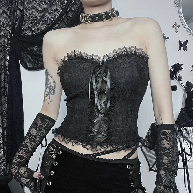 GOTHIC LACE TUBE TOP