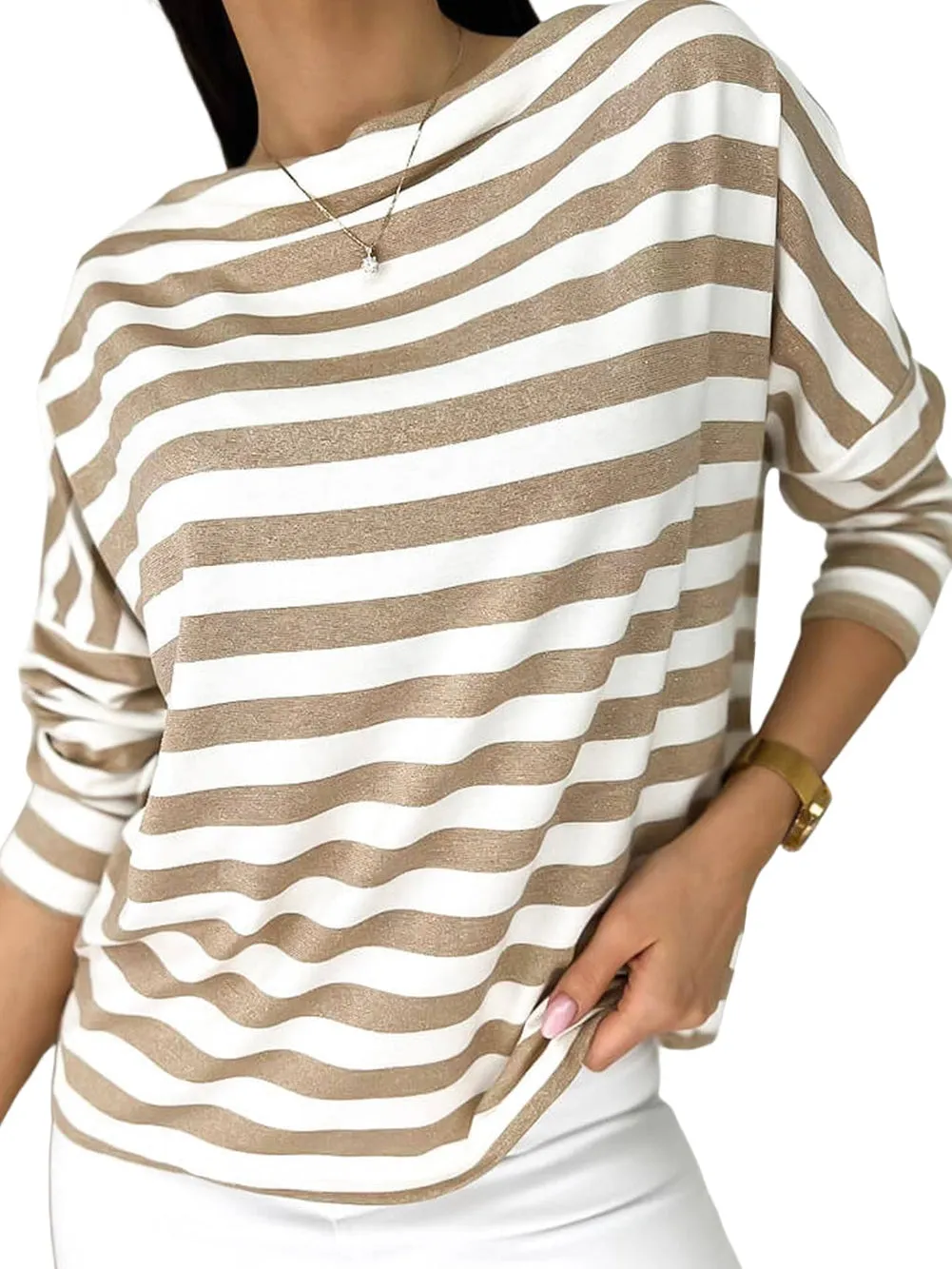 Grey Ribbed Knit Top with Short Sleeves
