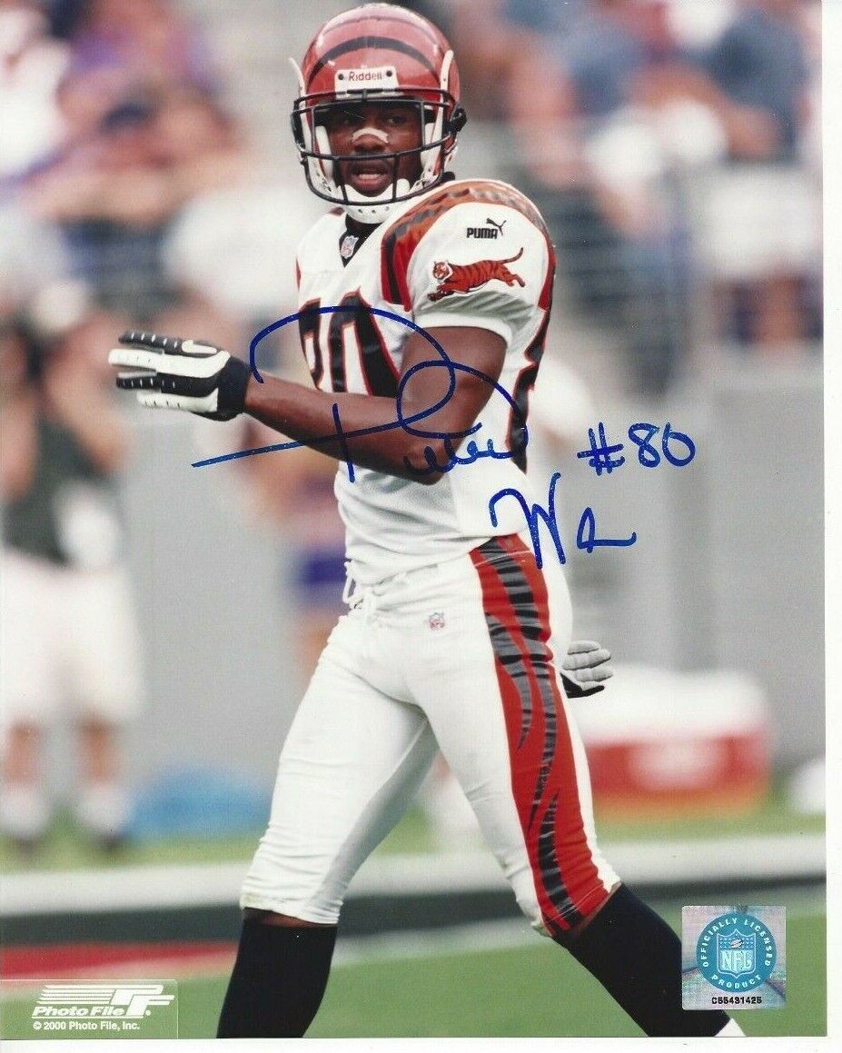 Peter Warrick Autographed 8x10 Cincinnati BengalsB980