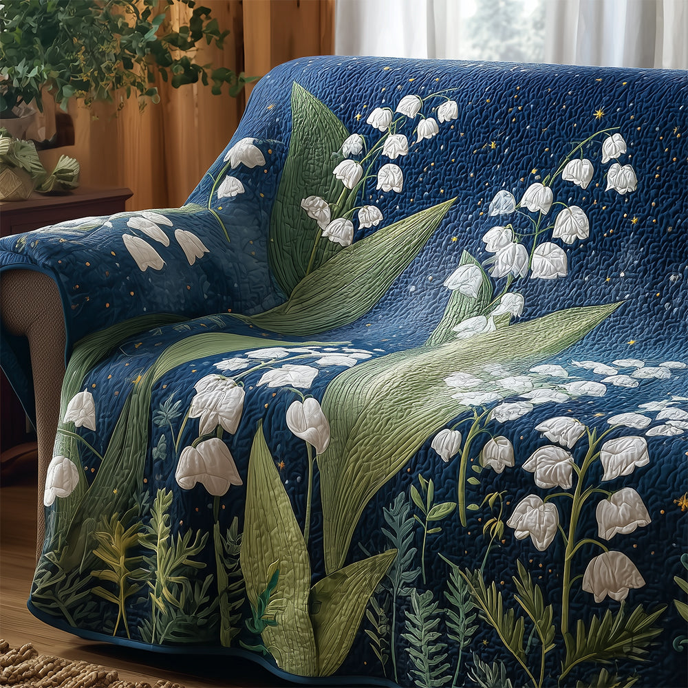 Mystic Lily Meadow Quilted Sofa Cover NCU0TH3633 everthome