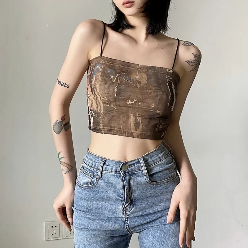 Churchf 2022 New Women's Clothing Solid Color Repair Street Fashion Sexy Bare Back Sling Vest Woman