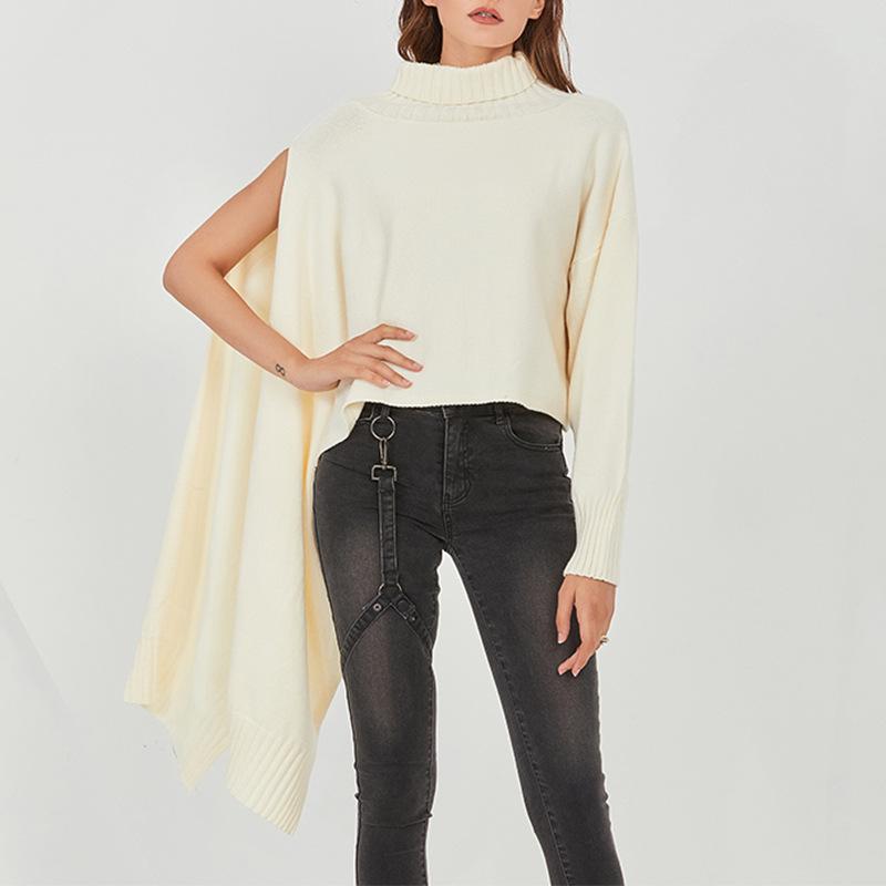 Rotimia Turtleneck, Long-Sleeved, Single-Sleeved, Irregular  Cloak