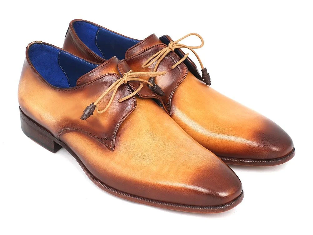 Brown & Camel Hand-Painted Derby Shoes