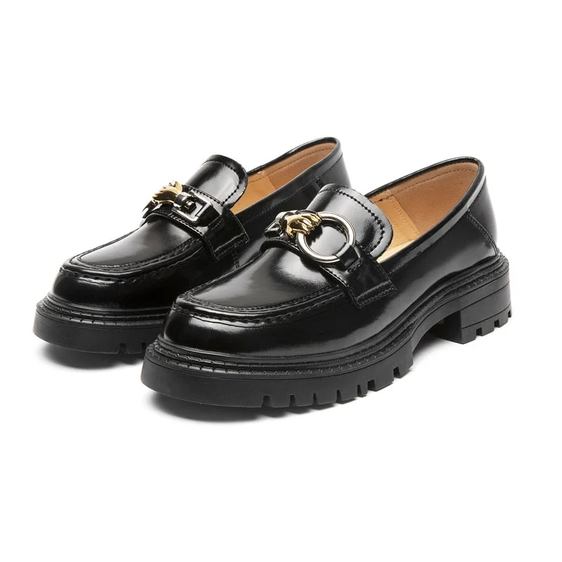 AIYUQI Female Penny Shoes Spring 2022 New Genuine Leather Ladies Lazy Shoes Student Platform Slip-On Loafers For Women