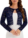 Elegant Women's Lace Cardigan Sweater - Polyamide Knit Fabric, Solid Color, Round Neck, Spring/Summer/Autumn Collection