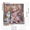 Jolie fille - perceuse ronde peinture diamant - 40*40cm