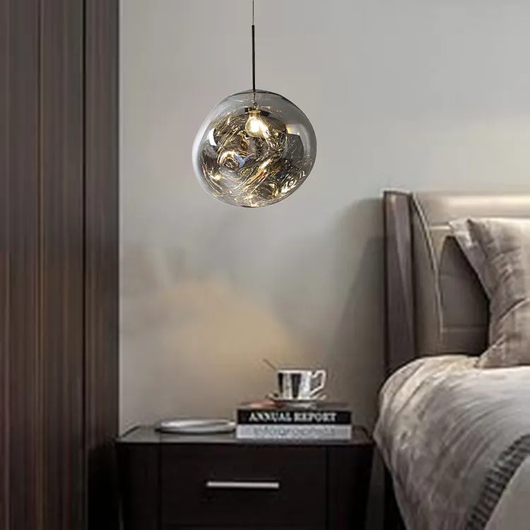 Contemporary Nordic Globe Aluminum Acrylic 1-Light Pendant Light For Living Room