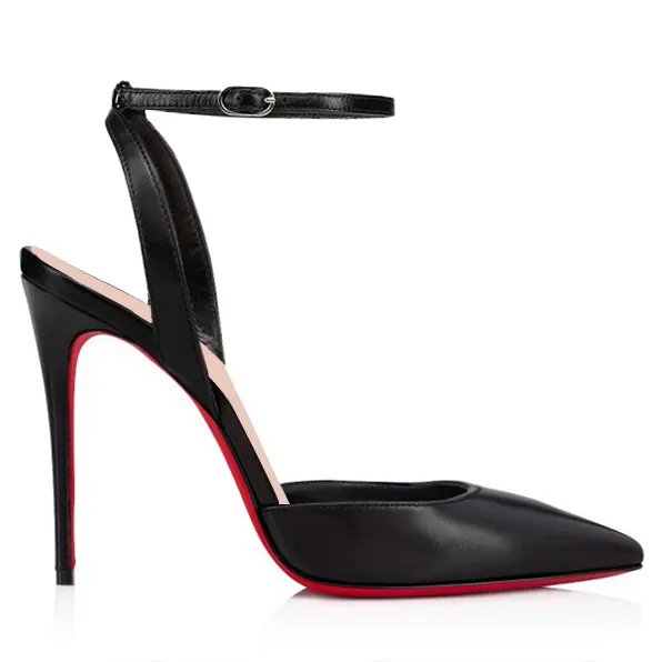 100mm Women&rsquo;s High Heels  Ankle Pointed Toe Strappy Stiletto Dress Party Wedding Slingback Pumps Shoes-vocosishoes