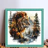Forest Silhouette Lion-11CT Stamped Cross Stitch 45*45cm/17.72*17.72in