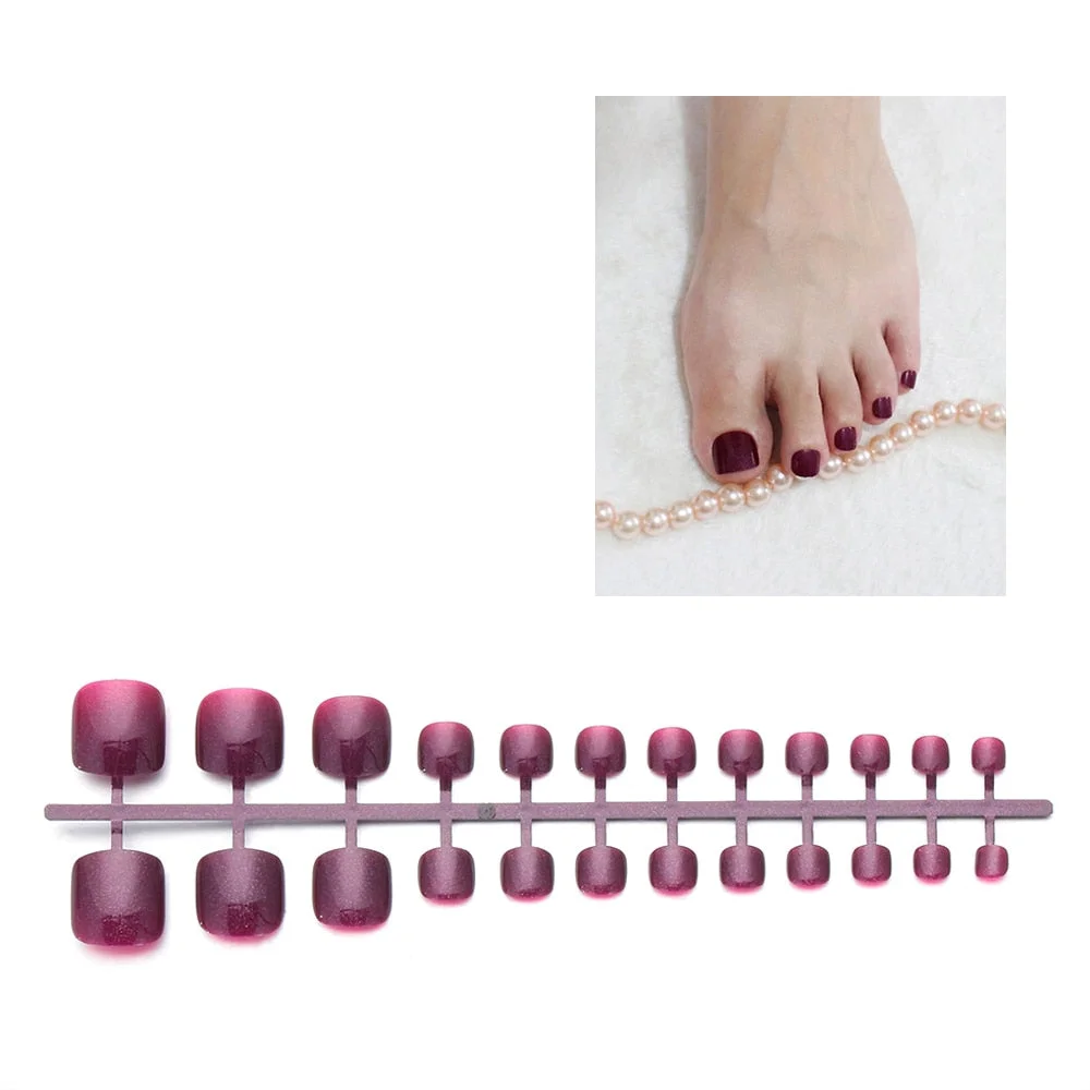 24Pc Soft Pure color oval Frosted Artificial Fake Nail Art Tip Fashion design full cover toe false nails Extension French style-Nail Inspo