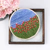 【Limited Stock Sale】Dutch Tulips-DIY Embroidery Kit with Pattern Cotton Threads Needles Hoop 35*35cm/13.78*13.78in tapestrymarket
