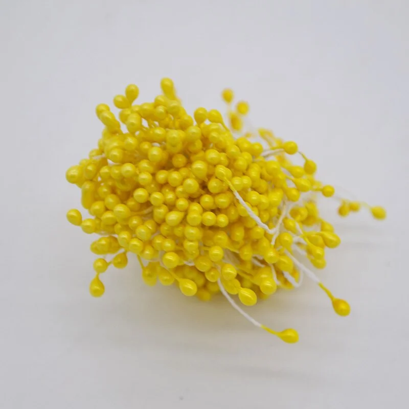 1 Bundle= (500PCS )Artificial Flower Double Heads Stamen Pearlized Craft Cards Cakes Decor Floral for home wedding party decor