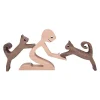 Amoureux des animaux - Ornements de table en bois sculpt&eacute;