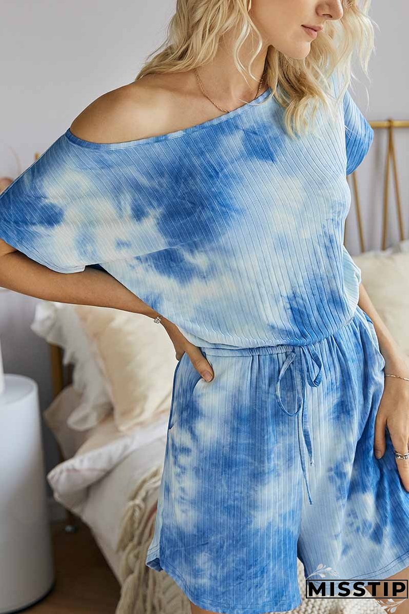 Tie-dye Striped Casual Rompers