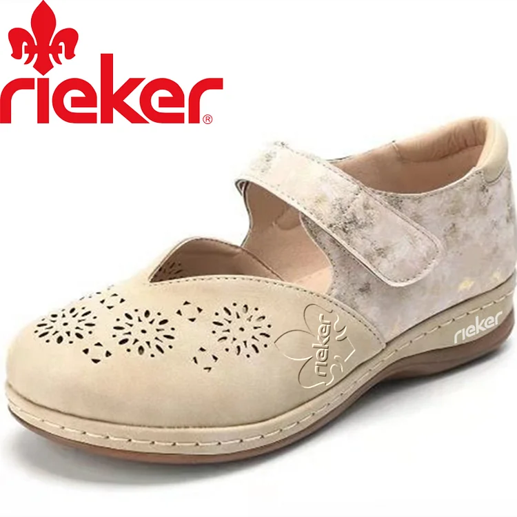 RIEKER® NEW HOLLOW KLINOWE BUTY BAOTOU COLOR BLOCK RETRO BUTY DAMSKIE