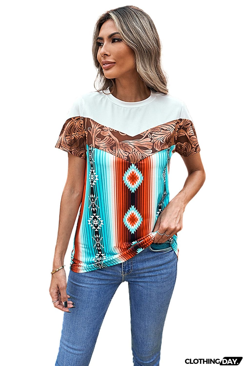 Western Tribal Fashion Crew Neck T-shirt