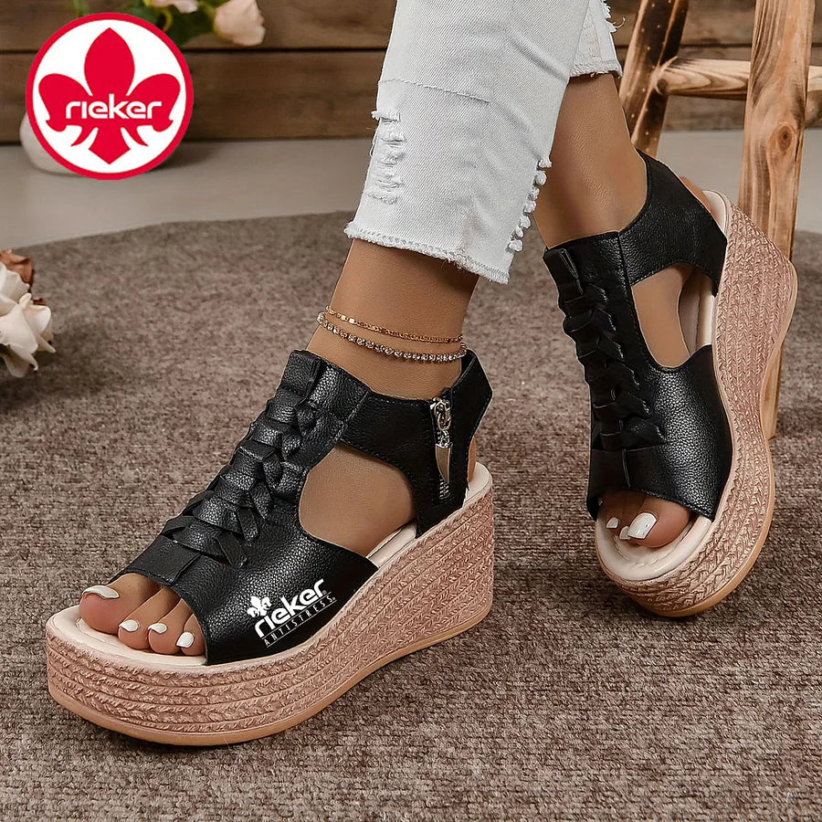 RIEKER® Novas sandálias de fecho de correr para mulher