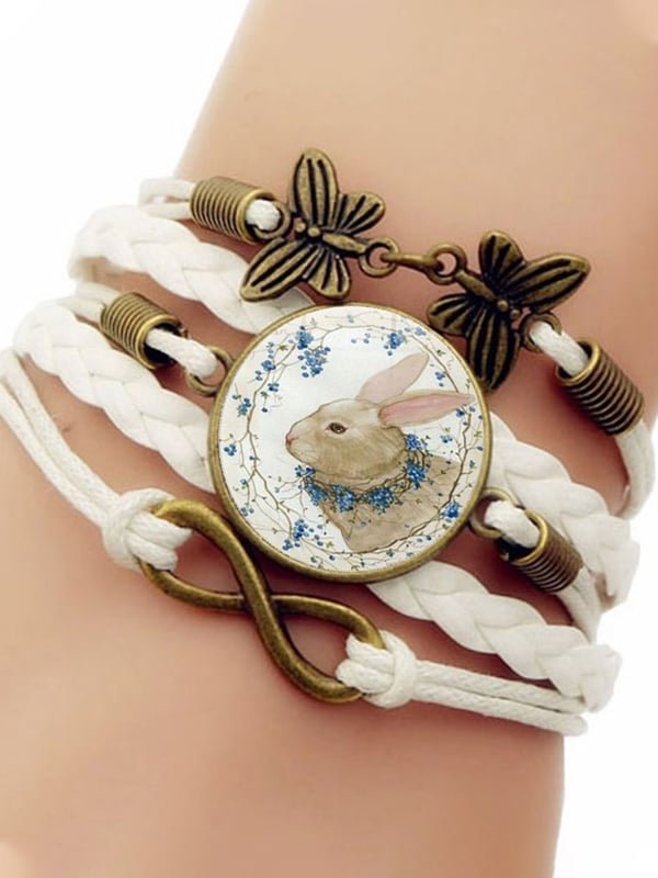 Women's Easter Bunny Vintage Butterfly Bracelet