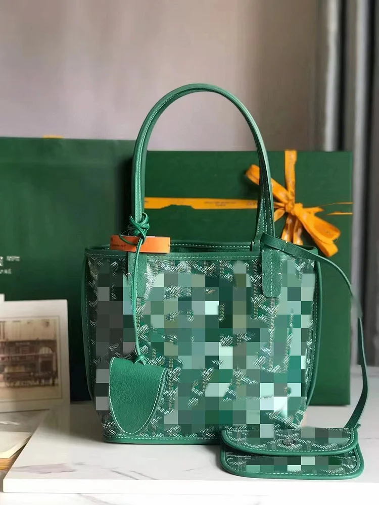 Woman's Tote Bag Underarm One Shoulder Bag Large Capacity Shopping Bag Double Sides Classical Handbag with Pouch