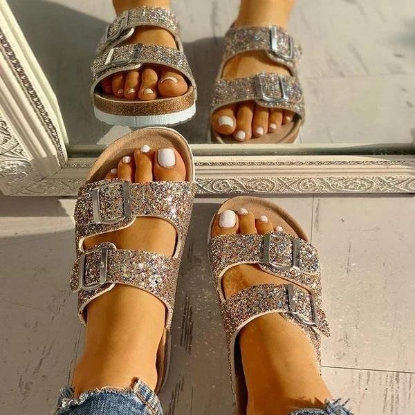 Susiecloths Flip Flop Flat With Buckle Slip-On Summer Casual Slippers