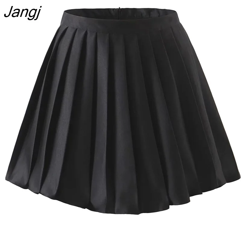 Jangj Women Satin Pleated Mini Skirt