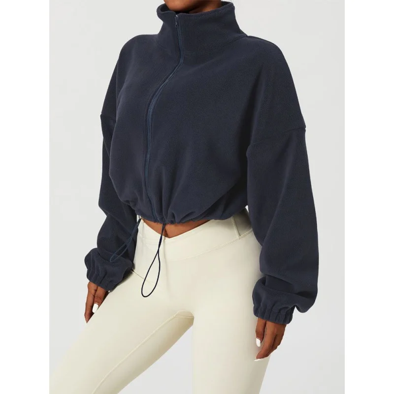 Nigikala Nigikala Loose Rope Zippered Sweater Fashion Hot Girl Dress Thick Sports Coat Peumen Autumn Winter