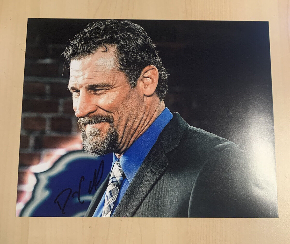 DAN CAMPBELL HAND SIGNED 8x10 Photo Poster painting DETROIT LIONS HEAD COACH AUTOGRAPHED COA